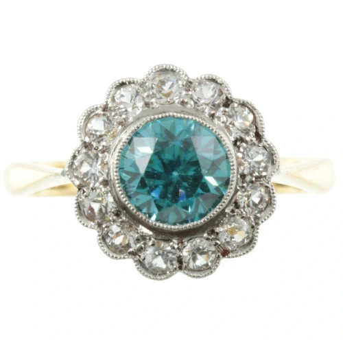 Edwardian Zircon and Diamond Ring