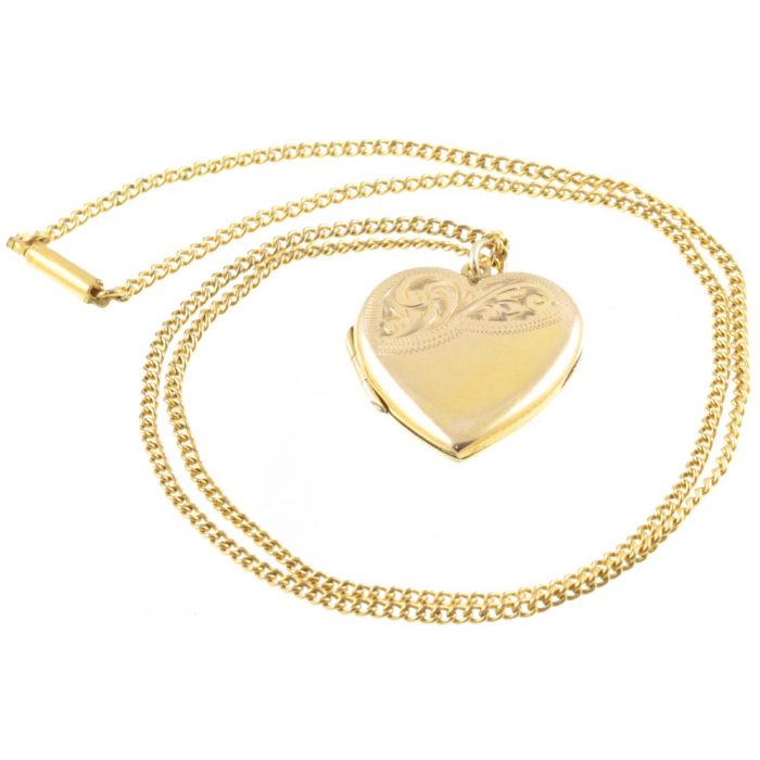 Art Nouveau Heart Locket Necklace