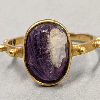 Carved Amethyst Ring