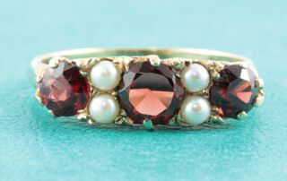Victorian Garnet and Pearl Ring