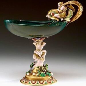 Bloodstone bowl, signed Morel & Sevres