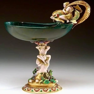 Bloodstone bowl, signed Morel & Sevres