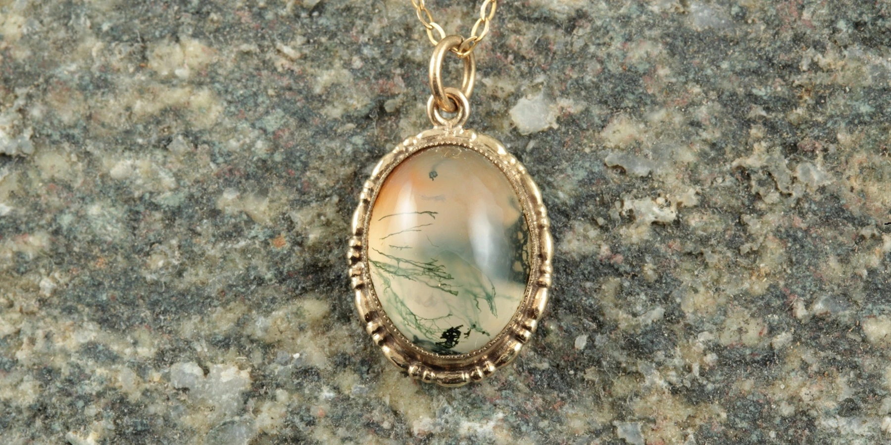 Moss Agate Gemstone Necklace