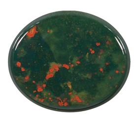 Oval polished Bloodstone