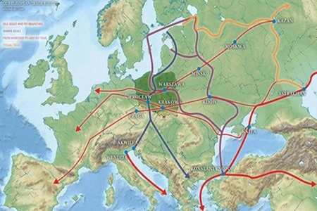 Amber Road Map - Ancient Eurpoean Trade Routes
