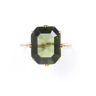 Green Coloured Zircon Ring
