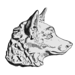 French Platinum 950 Hallmark Dogs Head